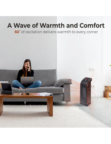 Calentador de Espacio Torre Comfort Zone 1500W Oscilante PTC