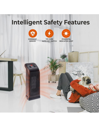 Calentador de Espacio Torre Comfort Zone 1500W Oscilante PTC