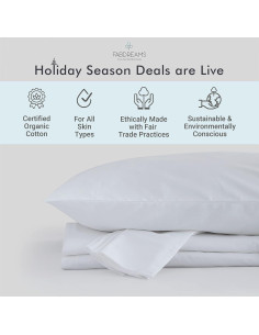 Juego de Sábanas Queen Fabdreams 100% Algodón Orgánico 300 Hilos 2