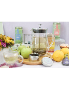 Prensa Francesa de Vidrio Aislada Teabloom 800 mL para Té y Café 2