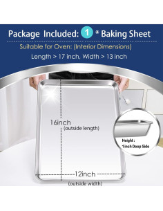 Bandeja para Hornear Galletas P&P CHEF 40.6x30.5cm Acero Inoxidable 2