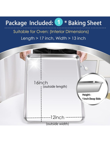 Bandeja para Hornear Galletas P&P CHEF 40.6x30.5cm Acero Inoxidable