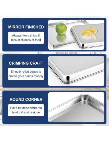 Bandeja para Hornear Galletas P&P CHEF 40.6x30.5cm Acero Inoxidable