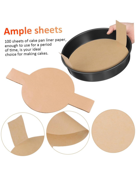 100 Hojas de Papel Pergamino Redondo Antiadherente TOPPERFUN