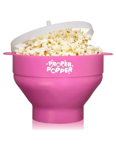 Hacedor de Palomitas Proper Popper Rosa Silicona 15 Tazas Apto Microondas