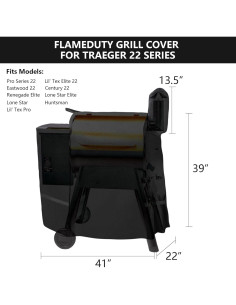 Cubierta de Parrilla FlameDuty 600D para Traeger Pro 22 Negra 2