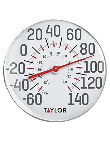 Termómetro de Pared Taylor 30.48 cm Blanco para Interior y Exterior