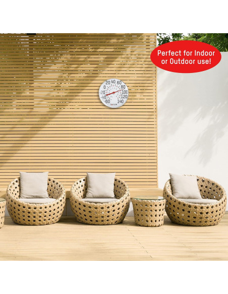 Termómetro de Pared Taylor 30.48 cm Blanco para Interior y Exterior