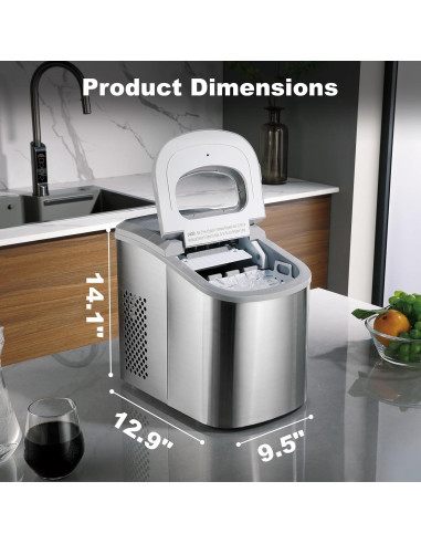 Máquina de Hielo Portátil SMETA Mini Encimera 11.79 kg/día