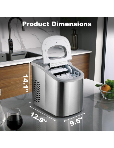 Máquina de Hielo Portátil SMETA Mini Encimera 11.79 kg/día