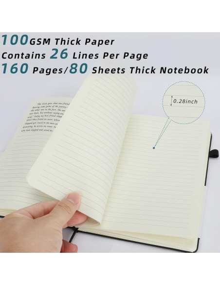 Coopay 12 Cuadernos A5 Tapa Dura con Bolígrafos Multicolor