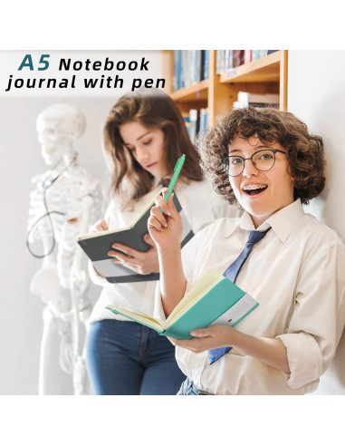 Coopay 12 Cuadernos A5 Tapa Dura con Bolígrafos Multicolor