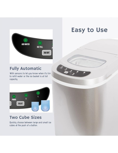 Máquina de Hielo Portátil SMETA Mini Encimera 11.79 kg/día