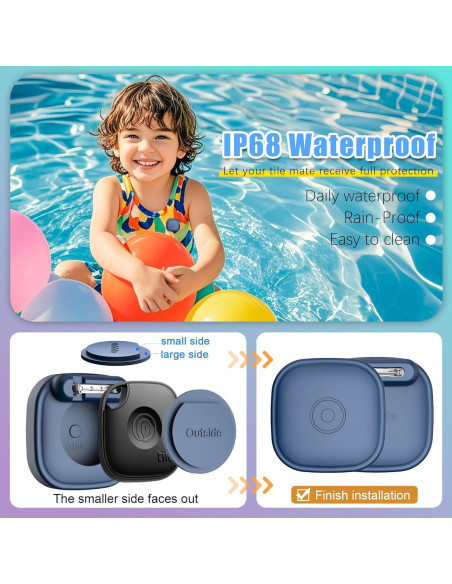 4 Fundas de Silicona LAKSDIURT para Tile Mate 2024 Impermeables