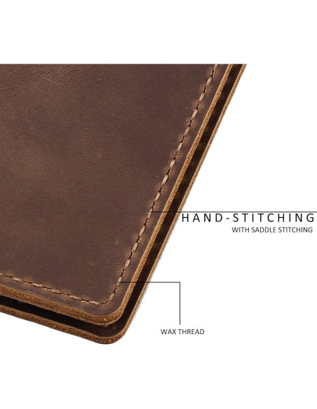 Cubierta de cuero Fasjosma para cuadernos 4x6 - Marrón