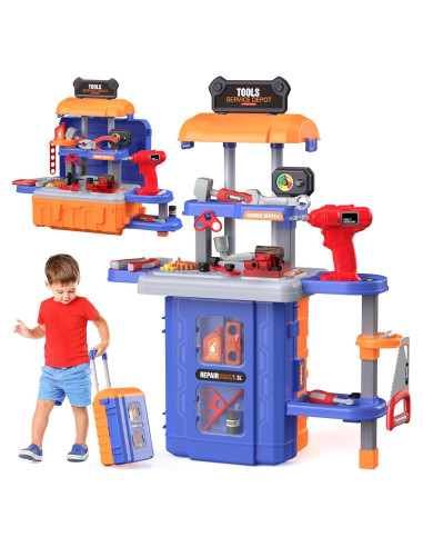 Banco de herramientas 3 en 1 FunMission para niños + taladro