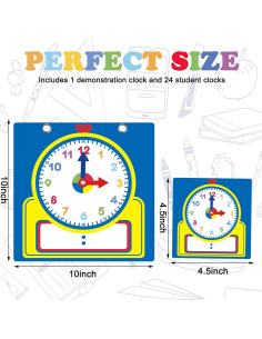 Kit de Reloj de Enseñanza Junkin 25 Piezas para Niños 2