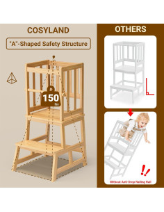 Escalera de Cocina COSYLAND para Niños - Torre de Aprendizaje Natural 2