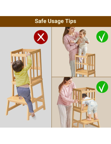 Escalera de Cocina COSYLAND para Niños - Torre de Aprendizaje Natural