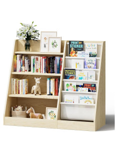 Estante de Libros para Niños HedoAjim 4 Niveles Burlywood