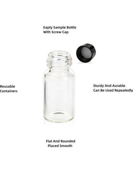 Frasco de Muestra de Vidrio Borosilicato 3ML - 100 Unidades