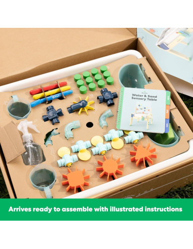 Mesa Sensorial de Agua y Arena KiwiCo - 26 Piezas para Niños 3+ Años