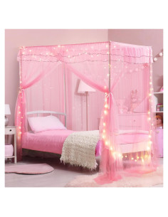 Dosel de Cama Twin YEERSWAG con Luces y Estrellas Luminiscentes