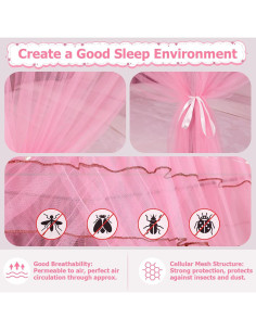 Dosel de Cama Twin YEERSWAG con Luces y Estrellas Luminiscentes 2