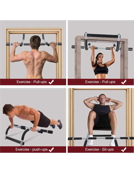 Barra de Dominadas GYE Ajustable para Puerta - 200 kg