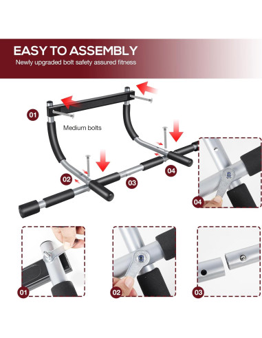 Barra de Dominadas GYE Ajustable para Puerta - 200 kg