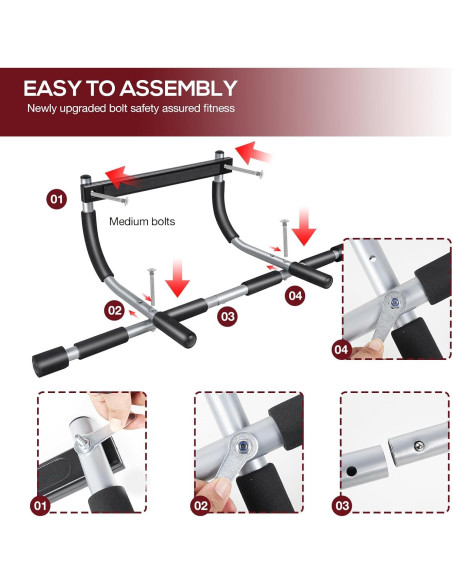 Barra de Dominadas GYE Ajustable para Puerta - 200 kg