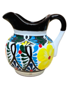 Jarro de Arcilla Hecho a Mano - Borde Marrón - 1.18 L