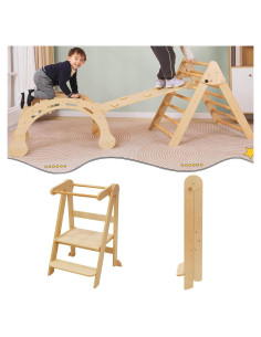 Torre Plegable para Niños 3 Alturas Ajustables - Ayudante de Cocina