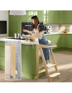 Torre Plegable para Niños 3 Alturas Ajustables - Ayudante de Cocina 2