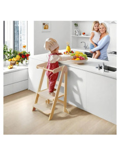 Torre de Aprendizaje Plegable Techimes Beige 3 Alturas 1-6 Años