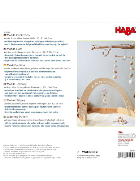 Móvil para Bebés HABA de Madera Natural - 25.4x20.3 cm