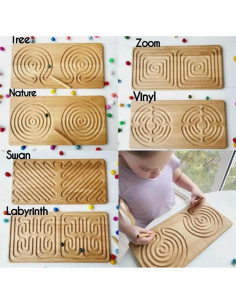 Tablero Montessori Interhemisférico Educativo con Canicas 2