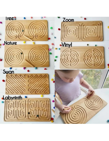 Tablero Montessori Interhemisférico Educativo con Canicas