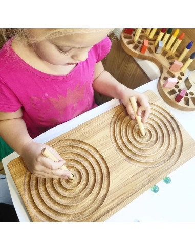 Tablero Montessori Interhemisférico Educativo con Canicas