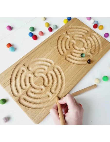 Tablero Montessori Interhemisférico Educativo con Canicas