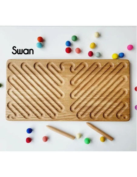 Tablero Montessori Interhemisférico Educativo con Canicas