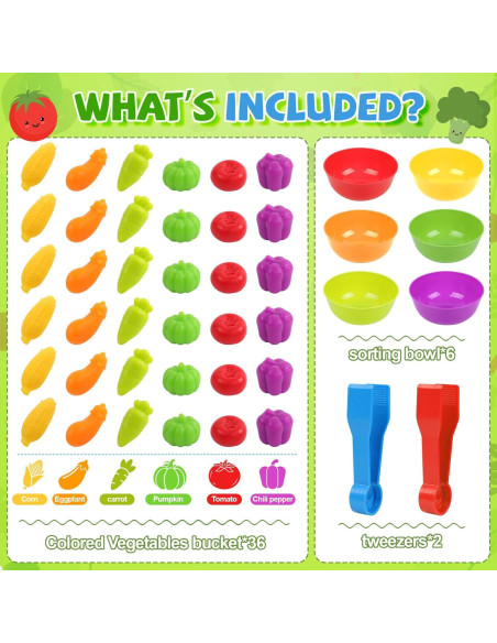 Juego de Emparejamiento de Verduras TSYAN - Juguete Educativo 3+