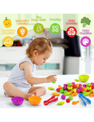 Juego de Emparejamiento de Verduras TSYAN - Juguete Educativo 3+