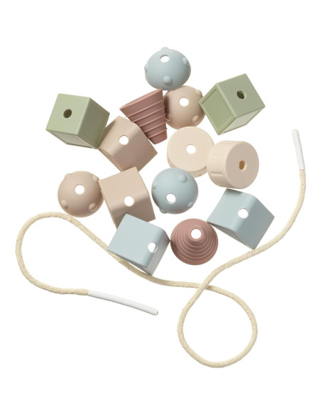 Juguete de Enhebrar Montessori AliOli - 14 Bolas de Silicona