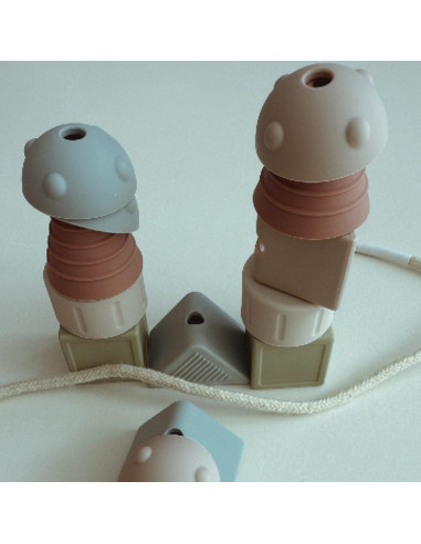 Juguete de Enhebrar Montessori AliOli - 14 Bolas de Silicona