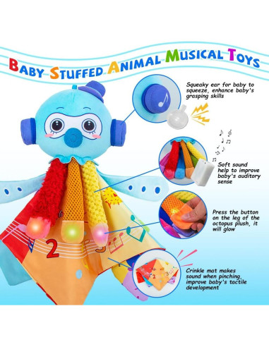 Juguete Sensorial Táctil Pulpo Teitoy con Luces y Música