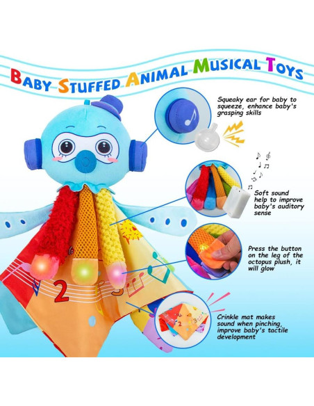 Juguete Sensorial Táctil Pulpo Teitoy con Luces y Música