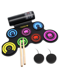 Set de Batería Eléctrica Vhffoso 7 Pads Arcoíris Portátil