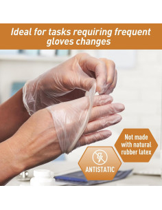 Guantes de Vinilo MedPride Sin Polvo Medianos Caja 100 Unidades 2