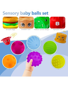 Bolas Sensoriales ROHSCE para Bebés - Juguetes Multicolor 6 Piezas 2